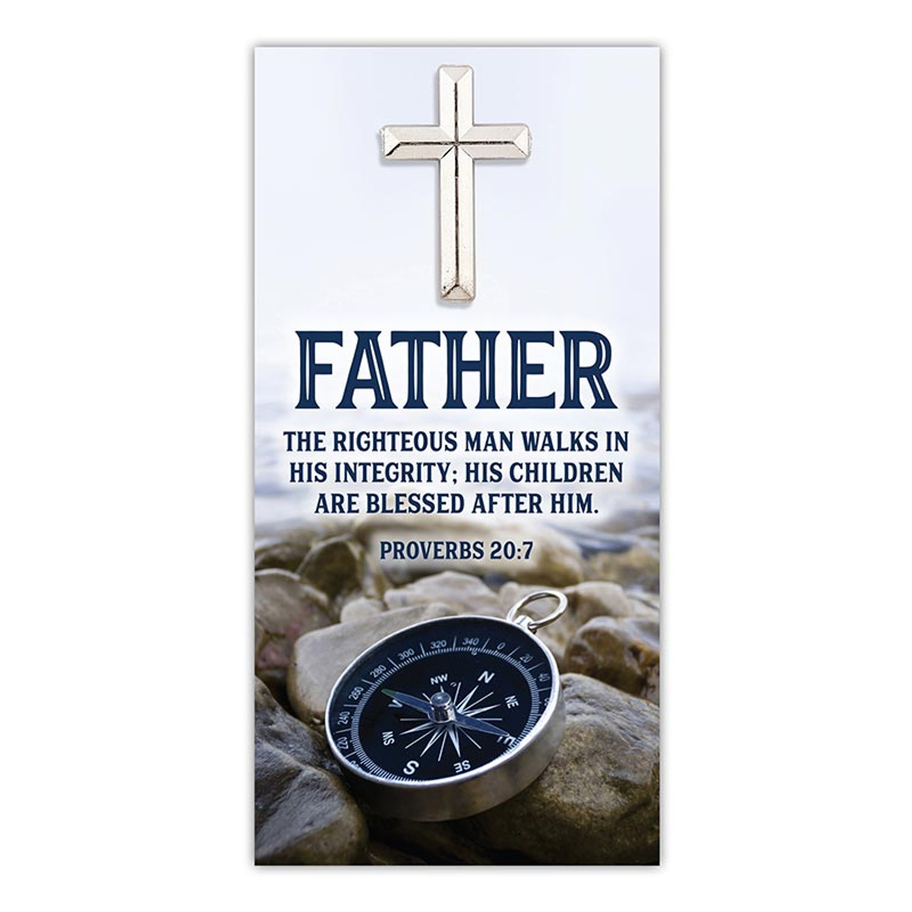 Father Cross Lapel Pin with Card